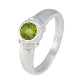 Chloe Green Solitaire Ring Fashion Silver Band